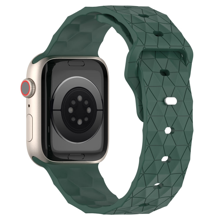 Football Texture Silicone Watch Band For Apple Watch 6 44mm(Pine Green) - Watch Bands by PMC Jewellery | Online Shopping South Africa | PMC Jewellery