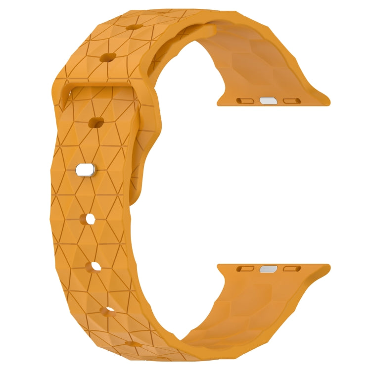 Football Texture Silicone Watch Band For Apple Watch 42mm(Yellow) - Watch Bands by PMC TechLife | Online Shopping South Africa | PMC TechLife