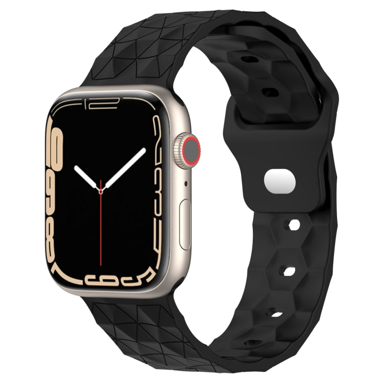 Football Texture Silicone Watch Band For Apple Watch 9 41mm(Black) - Watch Bands by PMC TechLife | Online Shopping South Africa | PMC TechLife