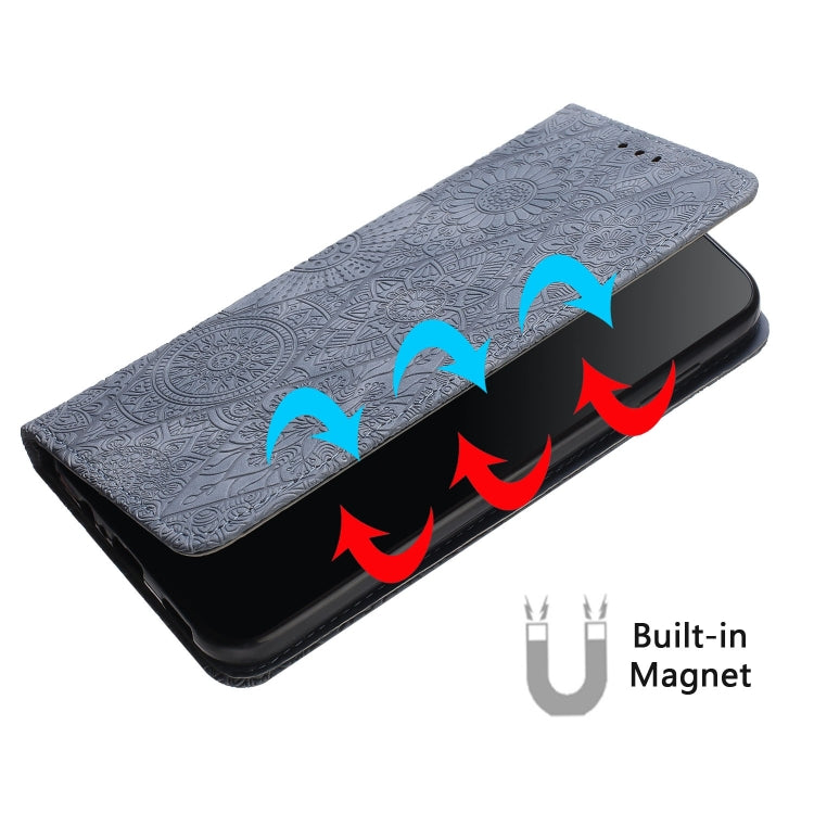 For Samsung Galaxy A02s 166mm Ethnic Embossed Adsorption Leather Phone Case(Grey) - free shipping - PMC TechLife - Order now!