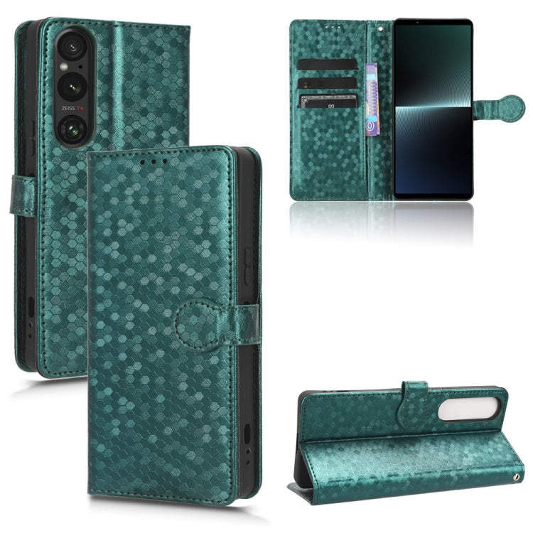 For Sony Xperia 1 V Honeycomb Dot Texture Leather Phone Case(Green) - free shipping - PMC TechLife - Order now!