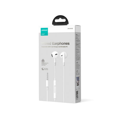 JOYROOM JR-EW01 3.5mm Half In-Ear Wired Earphone, Length: 1.2m(White) - In Ear Wired Earphone by JOYROOM | Online Shopping South Africa | PMC Jewellery