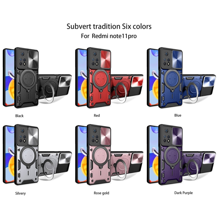 For Xiaomi Redmi Note 11 Pro CD Texture Sliding Camshield Magnetic Holder Phone Case(Blue) - free shipping - PMC TechLife - Order now!