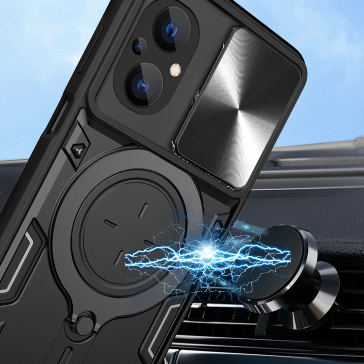 For Xiaomi Poco M5 5G CD Texture Sliding Camshield Magnetic Holder Phone Case(Silver) - free shipping - PMC TechLife - Order now!