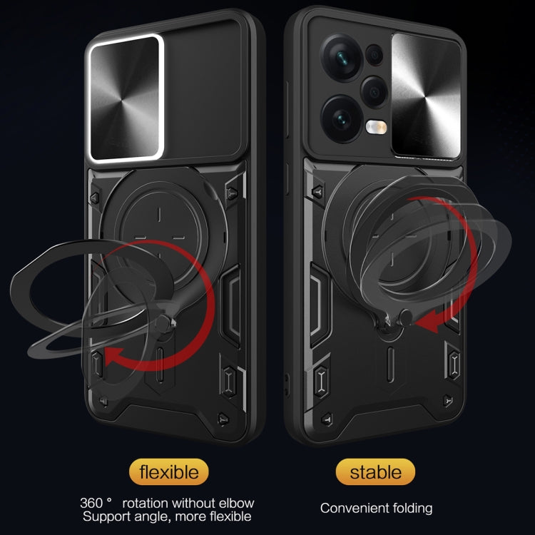 For Xiaomi Redmi Note 12 Pro 5G CD Texture Sliding Camshield Magnetic Holder Phone Case(Black) - free shipping - PMC TechLife - Order now!