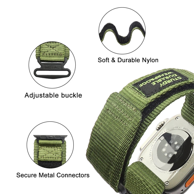 Nylon Two Section Watch Band For Apple Watch SE 2022 40mm(Dark Green) - Watch Bands by PMC TechLife | Online Shopping South Africa | PMC TechLife