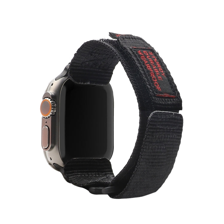 Nylon Two Section Watch Band For Apple Watch 6 44mm(Black) - Watch Bands by PMC Jewellery | Online Shopping South Africa | PMC Jewellery