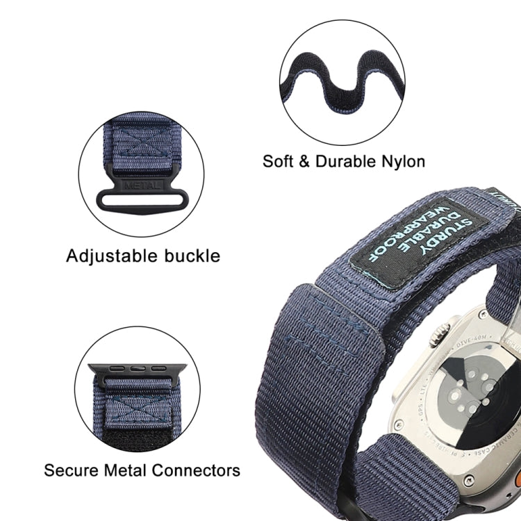 Nylon Two Section Watch Band For Apple Watch 6 44mm(Blue) - Watch Bands by PMC TechLife | Online Shopping South Africa | PMC TechLife