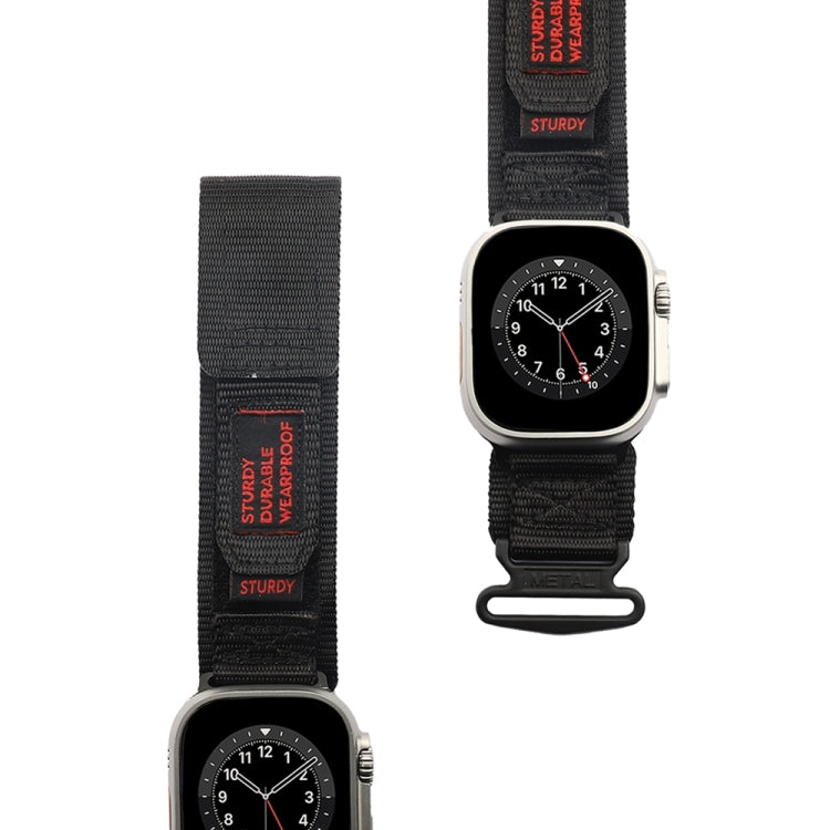 Nylon Two Section Watch Band For Apple Watch 4 44mm(Black) - Watch Bands by PMC Jewellery | Online Shopping South Africa | PMC Jewellery