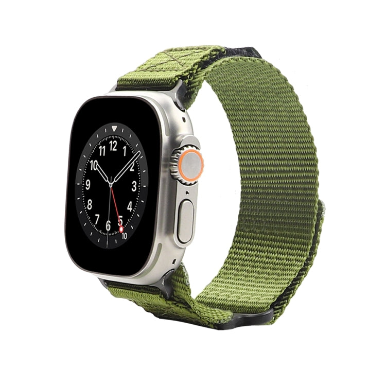 Nylon Two Section Watch Band For Apple Watch 4 44mm(Dark Green) - Watch Bands by PMC Jewellery | Online Shopping South Africa | PMC Jewellery