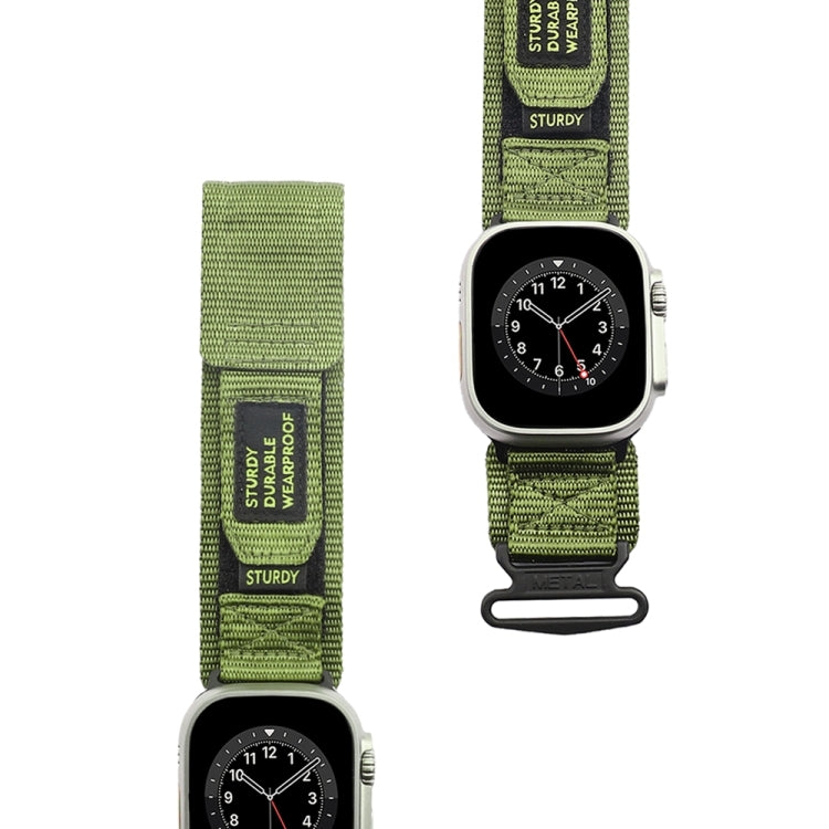 Nylon Two Section Watch Band For Apple Watch 4 44mm(Dark Green) - Watch Bands by PMC Jewellery | Online Shopping South Africa | PMC Jewellery