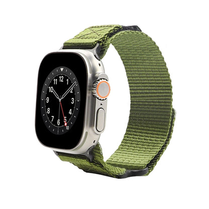 Nylon Two Section Watch Band For Apple Watch 42mm(Dark Green) - Watch Bands by PMC Jewellery | Online Shopping South Africa | PMC Jewellery