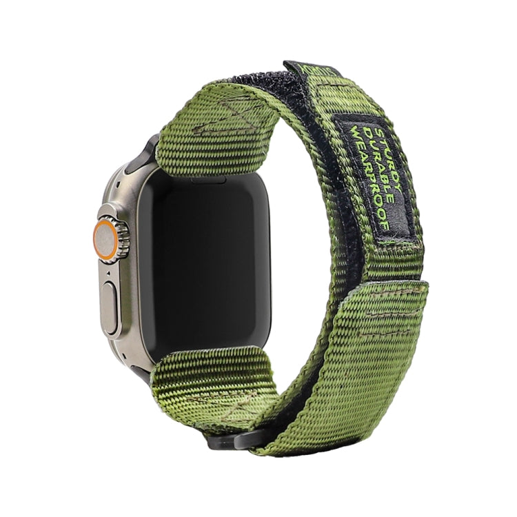 Nylon Two Section Watch Band For Apple Watch 42mm(Dark Green) - Watch Bands by PMC Jewellery | Online Shopping South Africa | PMC Jewellery