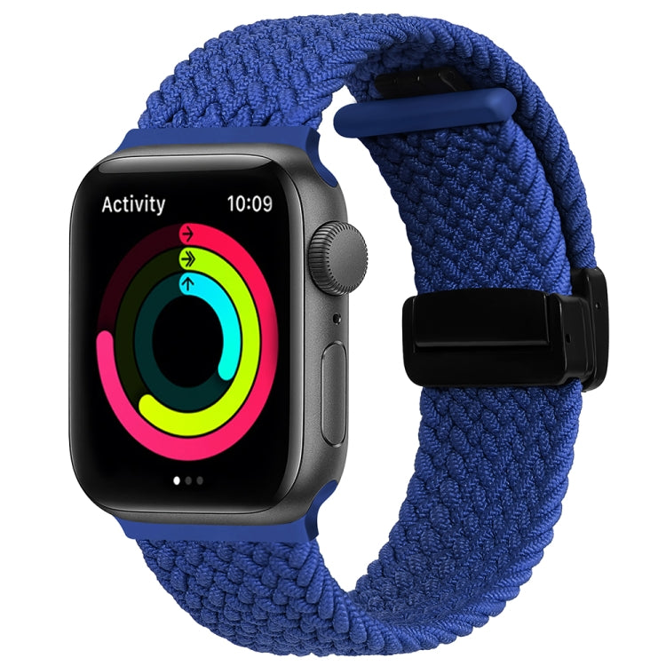 Magnetic Fold Clasp Woven Watch Band For Apple Watch 7 41mm(Blue) - Watch Bands by PMC TechLife | Online Shopping South Africa | PMC TechLife