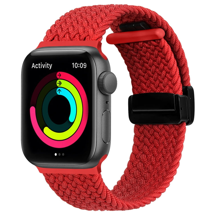 Magnetic Fold Clasp Woven Watch Band For Apple Watch SE 40mm(Red) - Watch Bands by PMC TechLife | Online Shopping South Africa | PMC TechLife