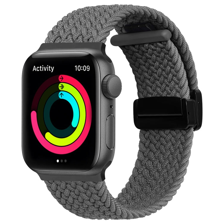 Magnetic Fold Clasp Woven Watch Band For Apple Watch SE 40mm(Grey) - Watch Bands by PMC TechLife | Online Shopping South Africa | PMC TechLife