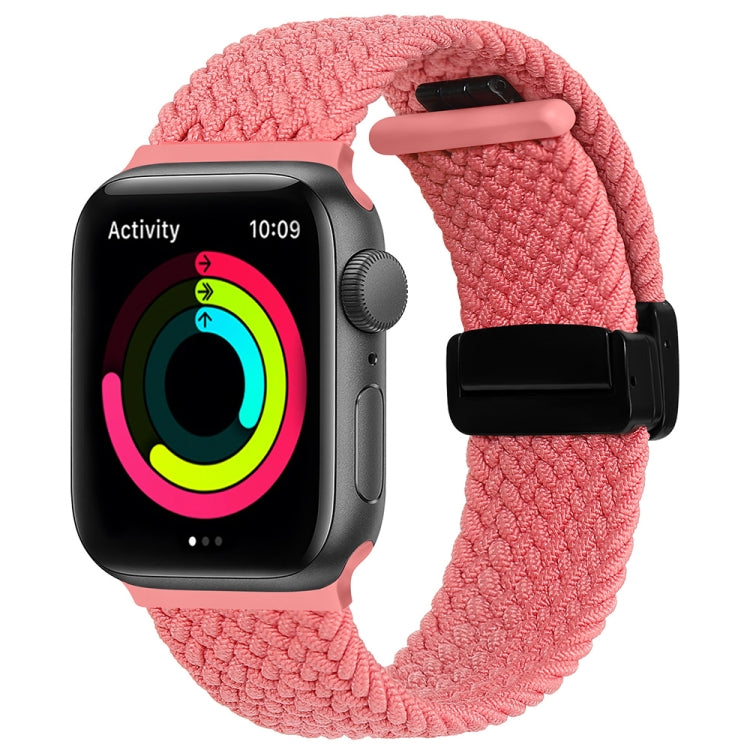 Magnetic Fold Clasp Woven Watch Band For Apple Watch 2 38mm(Pink) - Watch Bands by PMC TechLife | Online Shopping South Africa | PMC TechLife