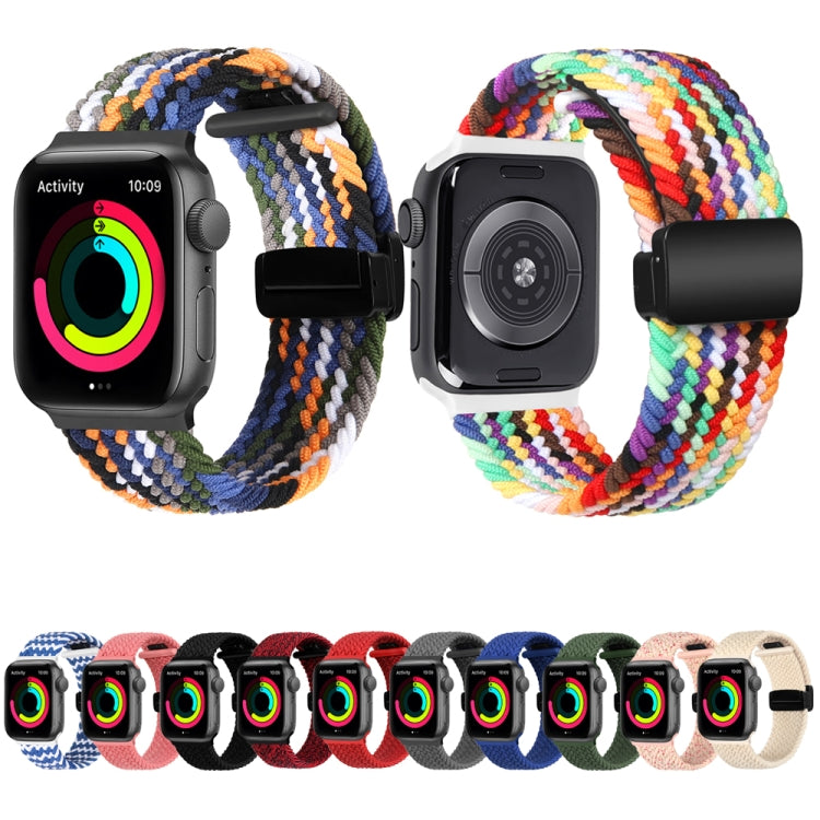 Magnetic Fold Clasp Woven Watch Band For Apple Watch 2 38mm(Pink) - Watch Bands by PMC TechLife | Online Shopping South Africa | PMC TechLife