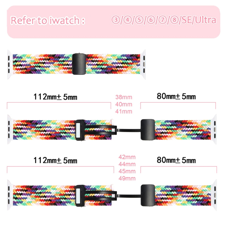 Magnetic Fold Clasp Woven Watch Band For Apple Watch 2 42mm(Black) - Watch Bands by PMC TechLife | Online Shopping South Africa | PMC TechLife