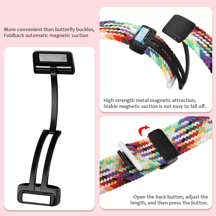 Magnetic Fold Clasp Woven Watch Band For Apple Watch 5 44mm(Rainbow Color) - Watch Bands by PMC Jewellery | Online Shopping South Africa | PMC Jewellery