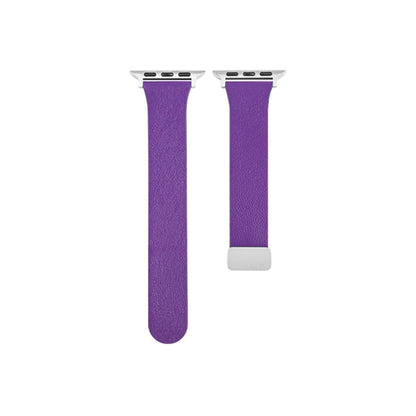 Sheepskin Texture Magnetic Folding Buckle Watch Band For Apple Watch 4 44mm(Purple) - Watch Bands by PMC Jewellery | Online Shopping South Africa | PMC Jewellery