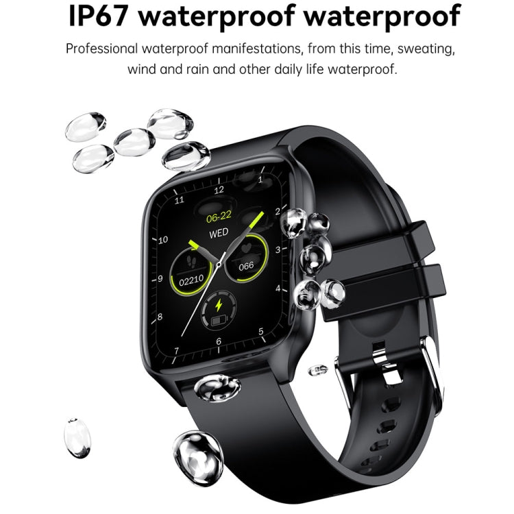 T19 Pro 1.96 inch IP67 Waterproof Silicone Band Smart Watch, Supports Dual-mode Bluetooth Call / Heart Rate Monitoring(Black) - Smart Watches by PMC Jewellery | Online Shopping South Africa | PMC Jewellery