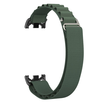 For Xiaomi Mi Band 8 Metal Plug Loop Nylon Watch Band(Black+Army Green) - Watch Bands by PMC Jewellery | Online Shopping South Africa | PMC Jewellery