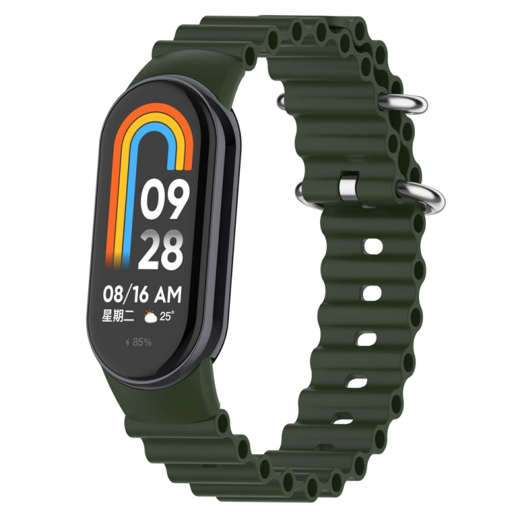 For Xiaomi Mi Band 8 Ocean Silicone Watch Band(Green) - Watch Bands by PMC TechLife | Online Shopping South Africa | PMC TechLife