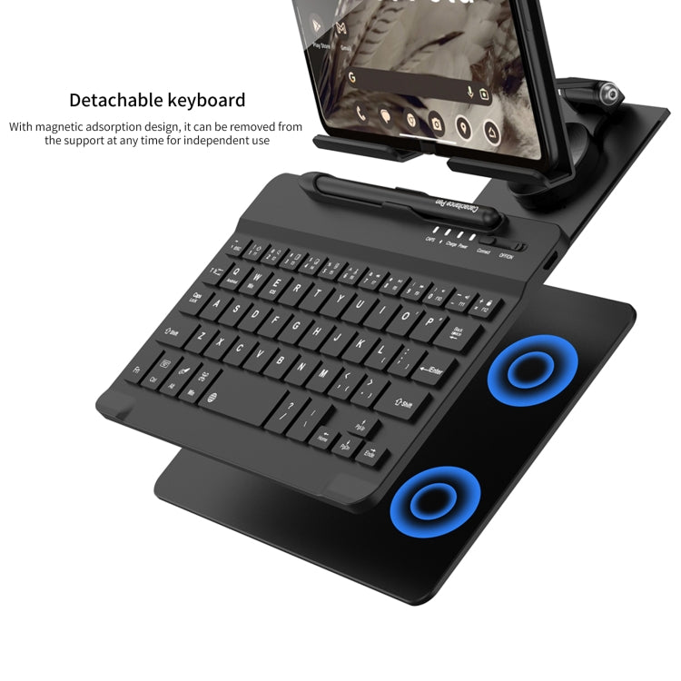 For Google Pixel Fold GKK Folding Bluetooth Keyboard Holder with Pen + Holder + Keyboard + Mouse(Black) - Others Keyboard by GKK | Online Shopping South Africa | PMC Jewellery