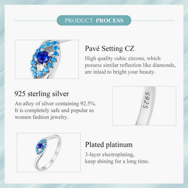 SCR947-8 S925 Sterling Silver Guardian Devil Eye Ring Versatile Ring Hand Decoration - Rings by PMC Jewellery | Online Shopping South Africa | PMC Jewellery