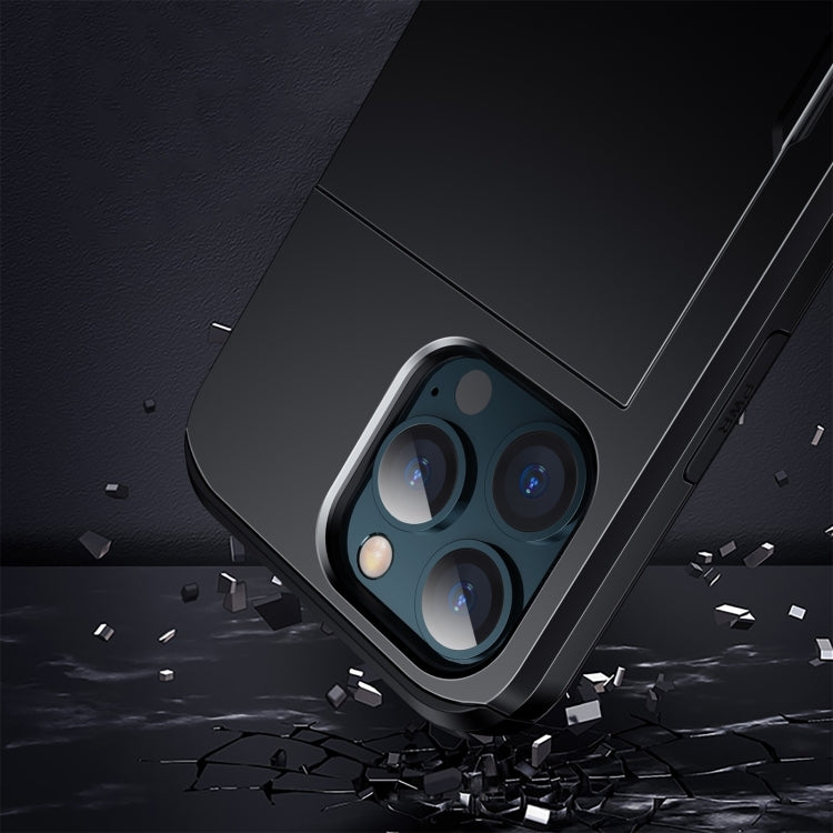 For iPhone 15 Pro Max Shockproof Armor Phone Case with Slide Card Slot(Dark Blue) - iPhone 15 Pro Max Cases by PMC TechLife | Online Shopping South Africa | PMC TechLife | Buy Now Pay Later Mobicred