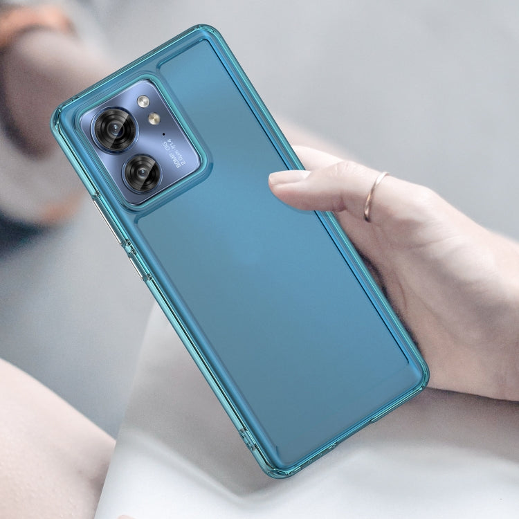 For Motorola Edge 40 Candy Series TPU Phone Case(Transparent Blue) - Motorola Cases by PMC Jewellery | Online Shopping South Africa | PMC Jewellery