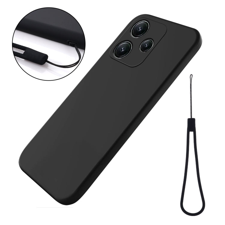 For Xiaomi Redmi 12 5G / Note 12R Pure Color Liquid Silicone Shockproof Phone Case(Black) - Xiaomi Cases by PMC TechLife | Online Shopping South Africa | PMC TechLife | Buy Now Pay Later Mobicred