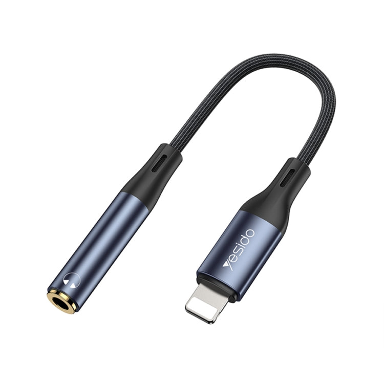 Yesido YAU37 8 Pin to 3.5mm Female Audio Adapter(Black) - Video & Audio Cable by Yesido | Online Shopping South Africa | PMC Jewellery | Buy Now Pay Later Mobicred