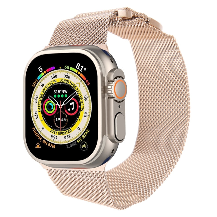 For Apple Watch Ultra 49mm Milanese Metal Magnetic Watch Band(Retro Gold) - Watch Bands by PMC Jewellery | Online Shopping South Africa | PMC Jewellery