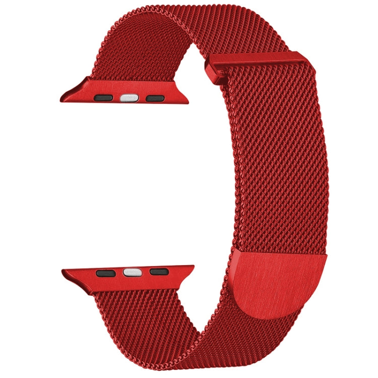 For Apple Watch SE 44mm Milanese Metal Magnetic Watch Band(Red) - Watch Bands by PMC Jewellery | Online Shopping South Africa | PMC Jewellery