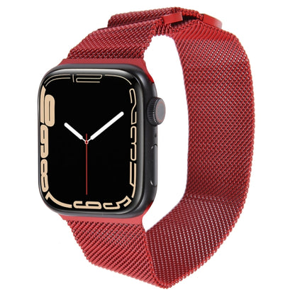 For Apple Watch SE 44mm Milanese Metal Magnetic Watch Band(Red) - Watch Bands by PMC Jewellery | Online Shopping South Africa | PMC Jewellery