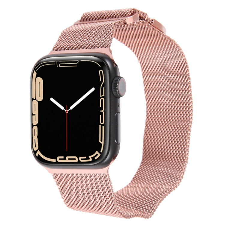 For Apple Watch 2 38mm Milanese Metal Magnetic Watch Band(Pink) - Watch Bands by PMC Jewellery | Online Shopping South Africa | PMC Jewellery