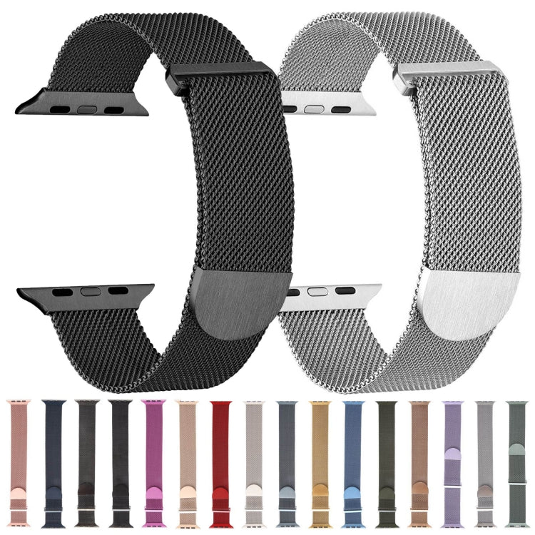 For Apple Watch 42mm Milanese Metal Magnetic Watch Band(Starlight) - Watch Bands by PMC Jewellery | Online Shopping South Africa | PMC Jewellery