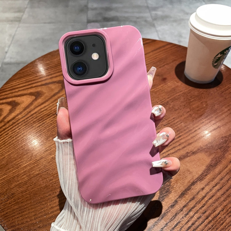 For iPhone 11 Solid Color Wave Texture TPU Phone Case(Taro Purple) - iPhone 11 Cases by PMC Jewellery | Online Shopping South Africa | PMC Jewellery