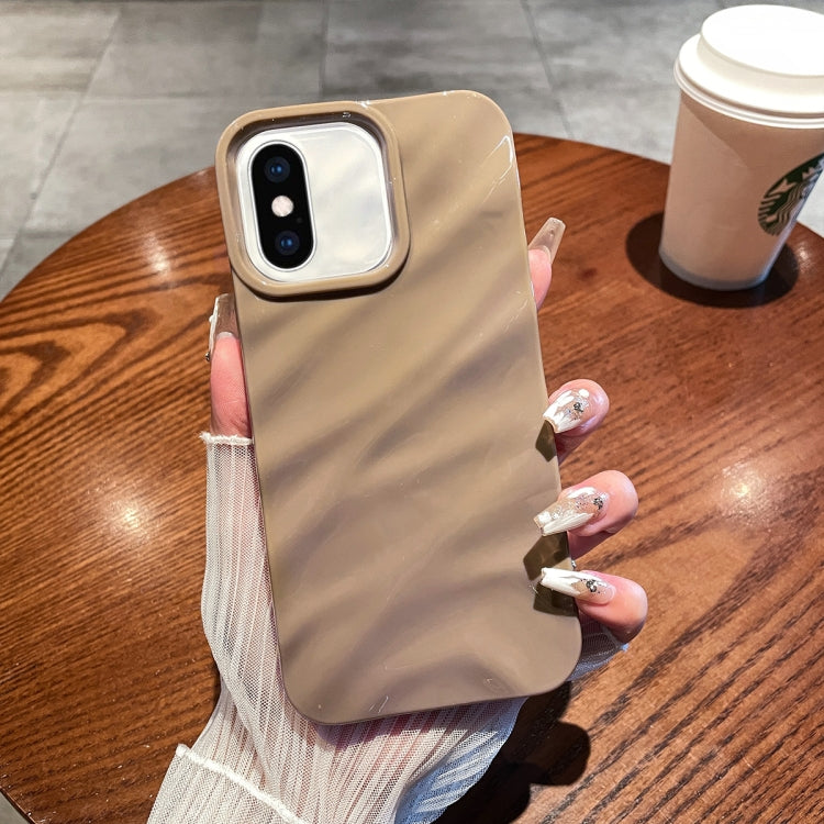 For iPhone XS Max Solid Color Wave Texture TPU Phone Case(Brown) - More iPhone Cases by PMC Jewellery | Online Shopping South Africa | PMC Jewellery