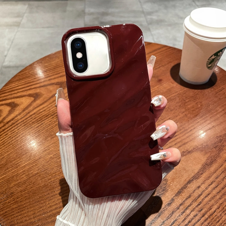 For iPhone XS Max Solid Color Wave Texture TPU Phone Case(Wine Red) - More iPhone Cases by PMC Jewellery | Online Shopping South Africa | PMC Jewellery