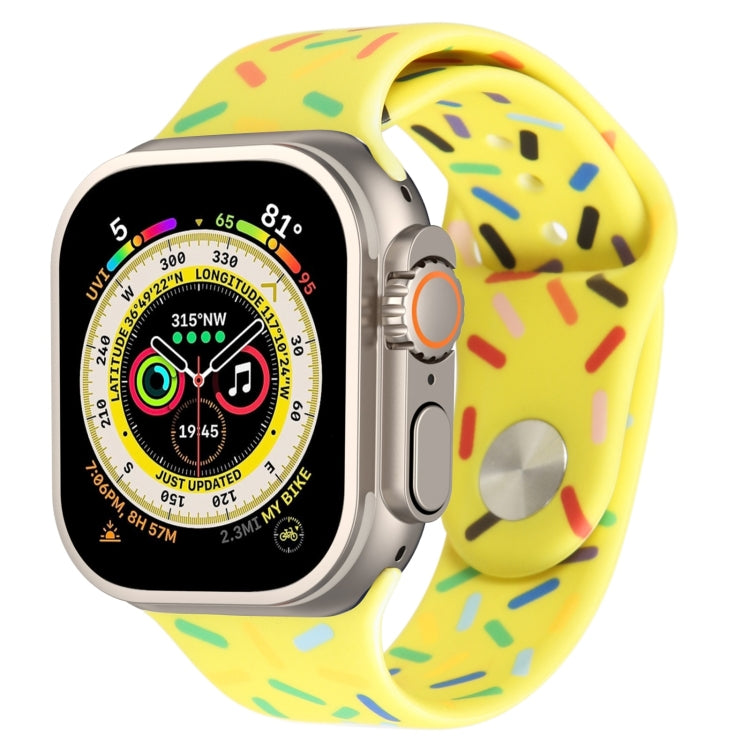 Rainbow Raindrops Silicone Watch Band For Apple Watch Ultra 49mm(Yellow) - Watch Bands by PMC TechLife | Online Shopping South Africa | PMC TechLife