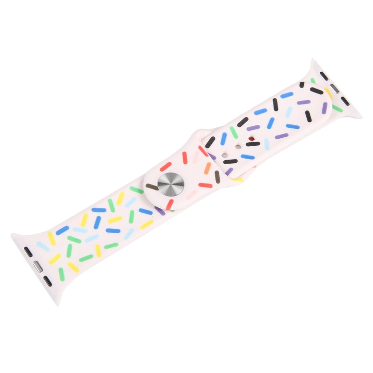 Rainbow Raindrops Silicone Watch Band For Apple Watch 8 41mm(Pink) - Watch Bands by PMC TechLife | Online Shopping South Africa | PMC TechLife