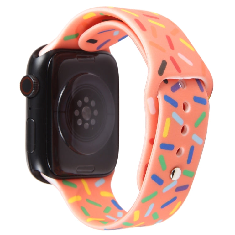 Rainbow Raindrops Silicone Watch Band For Apple Watch 8 41mm(Orange) - Watch Bands by PMC TechLife | Online Shopping South Africa | PMC TechLife