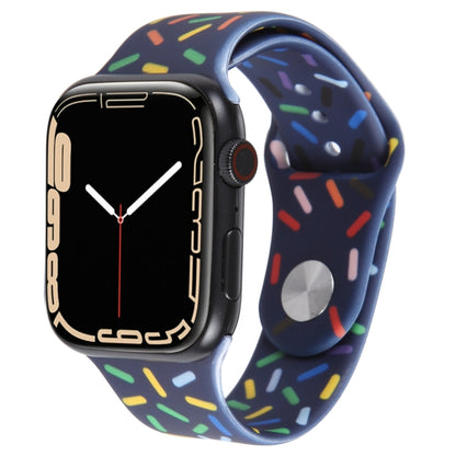 Rainbow Raindrops Silicone Watch Band For Apple Watch 8 45mm(Midnight) - Watch Bands by PMC Jewellery | Online Shopping South Africa | PMC Jewellery