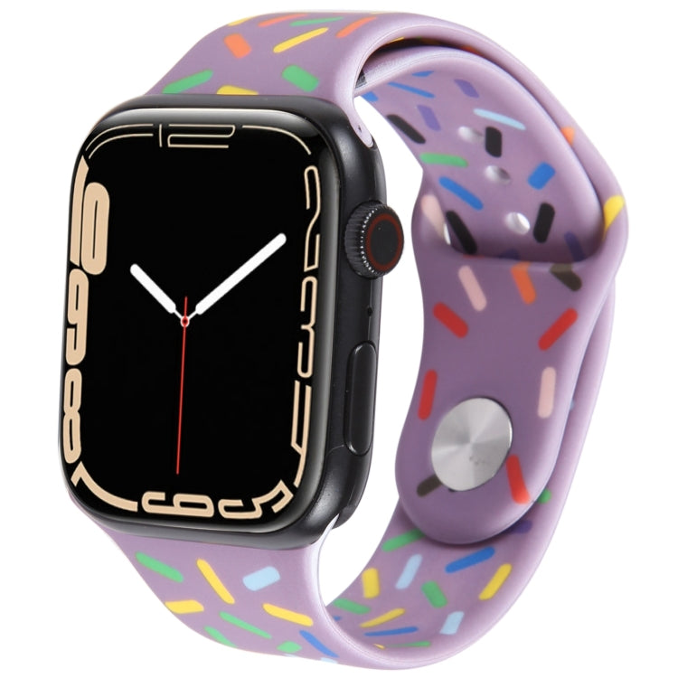 Rainbow Raindrops Silicone Watch Band For Apple Watch SE 2022 40mm(Light Purple) - Watch Bands by PMC Jewellery | Online Shopping South Africa | PMC Jewellery