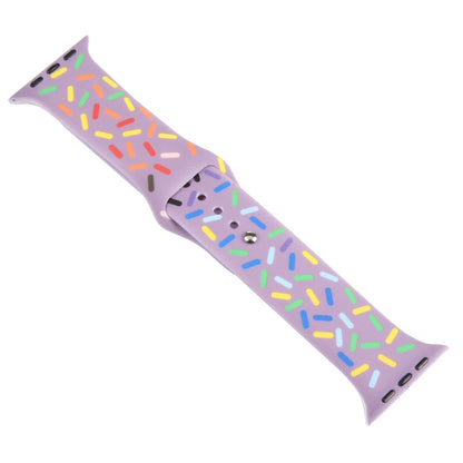 Rainbow Raindrops Silicone Watch Band For Apple Watch SE 2022 40mm(Light Purple) - Watch Bands by PMC Jewellery | Online Shopping South Africa | PMC Jewellery