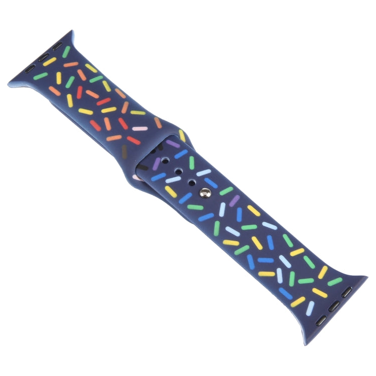 Rainbow Raindrops Silicone Watch Band For Apple Watch SE 2022 40mm(Midnight) - Watch Bands by PMC TechLife | Online Shopping South Africa | PMC TechLife