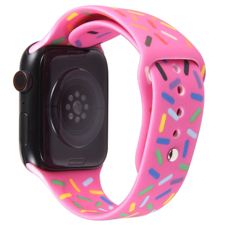 Rainbow Raindrops Silicone Watch Band For Apple Watch SE 2022 40mm(Rose Red) - Watch Bands by PMC Jewellery | Online Shopping South Africa | PMC Jewellery